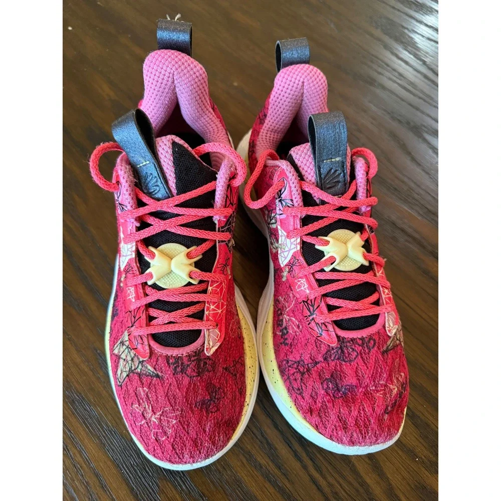 Under Armour Curry Flow 10 Kids 5.5Y Pink Excellent Unicorn Butterfly Girl Dad